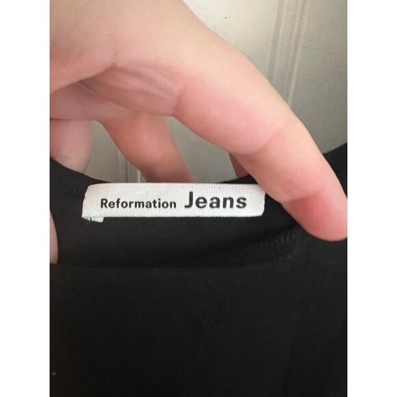 Reformation Black Noir Chestnut Kaila Wrap Skirt Tank Knit Bodycon Dress Sz Smal - Picture 5 of 6